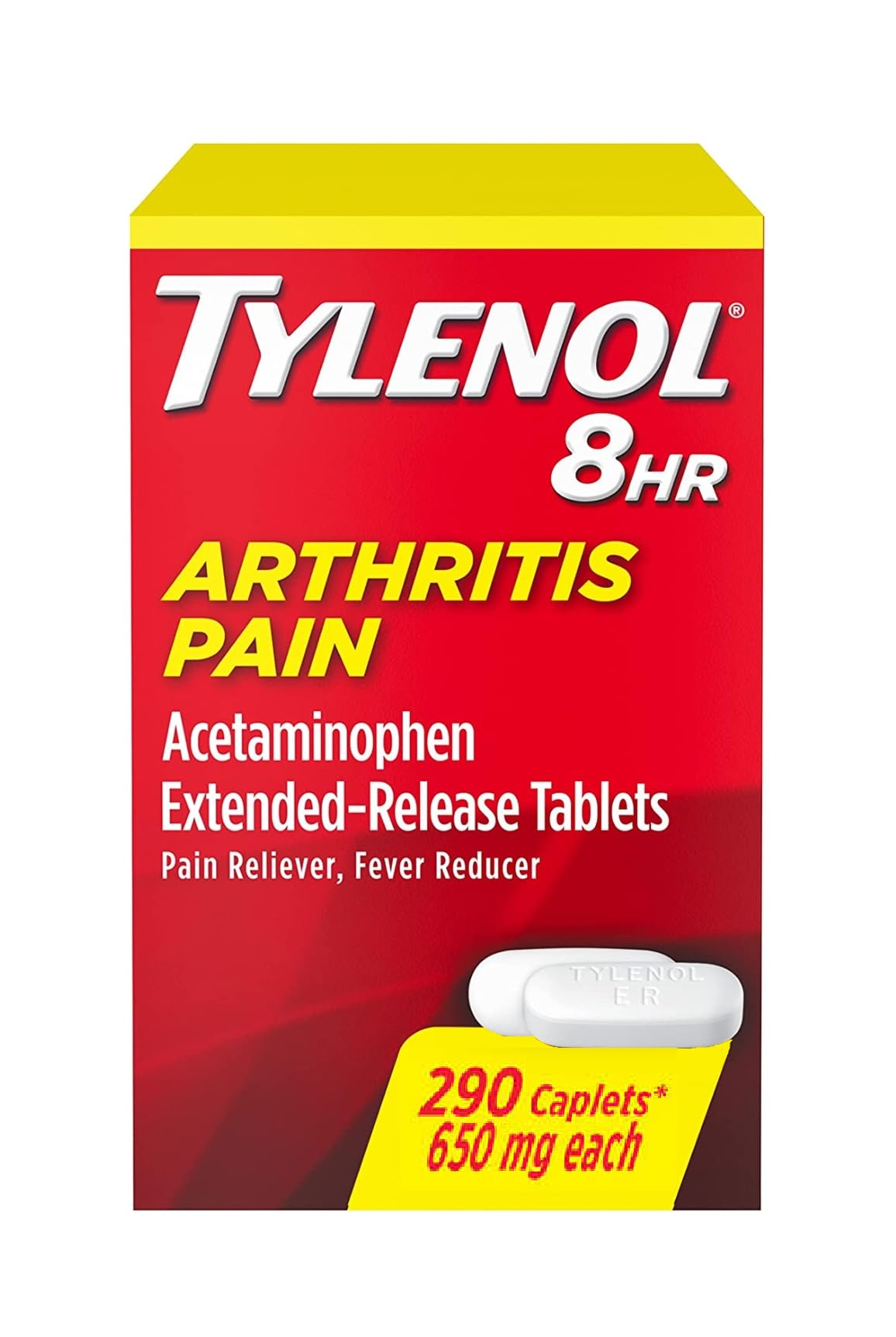 Tylenol Arthritis Pain Extended Release Tablets with Acetaminophen for Joint Pain, 290 Caplets (Pack of 2) (Package May Vary) Tylenol uk supplements