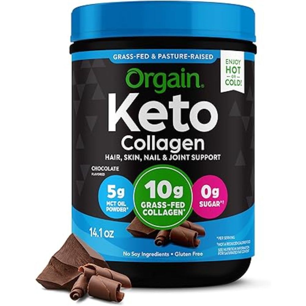 Orgain Keto Collagen Protein Powder, Chocolate - 10g Grass Fed Hydrolyzed Collagen Orgain uk supplements