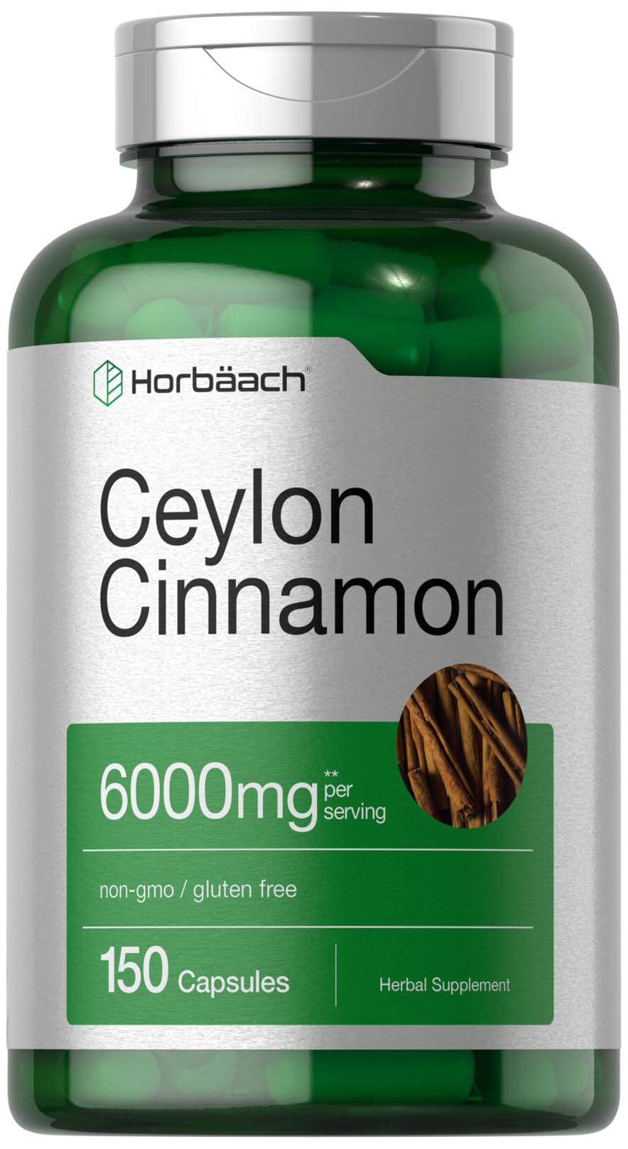 Ceylon Cinnamon Capsules | 6000 mg | 150 Count | Non-GMO & Gluten Free Supplement Horbäach uk supplements