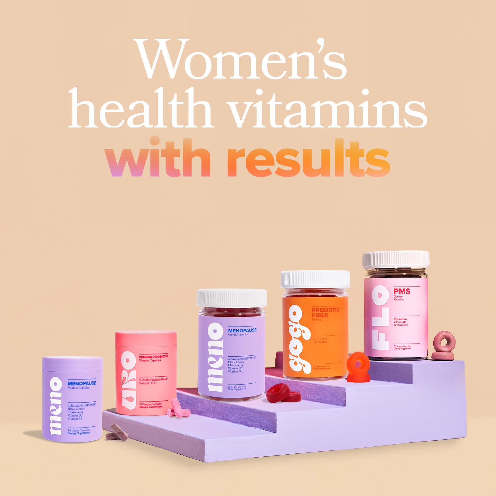 MENO Gummies for Menopause, 30 Servings (Pack of 2) - Hormone-Free Menopause O Positiv uk supplements