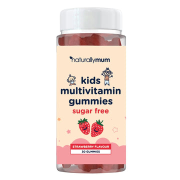 NaturallyMum Kids Multivitamin Gummies | for Children | Vegan Friendly | 30 Chewable Gummies | with Vitamins A, D, E, B6, B12, C | NaturallyMum uk supplements