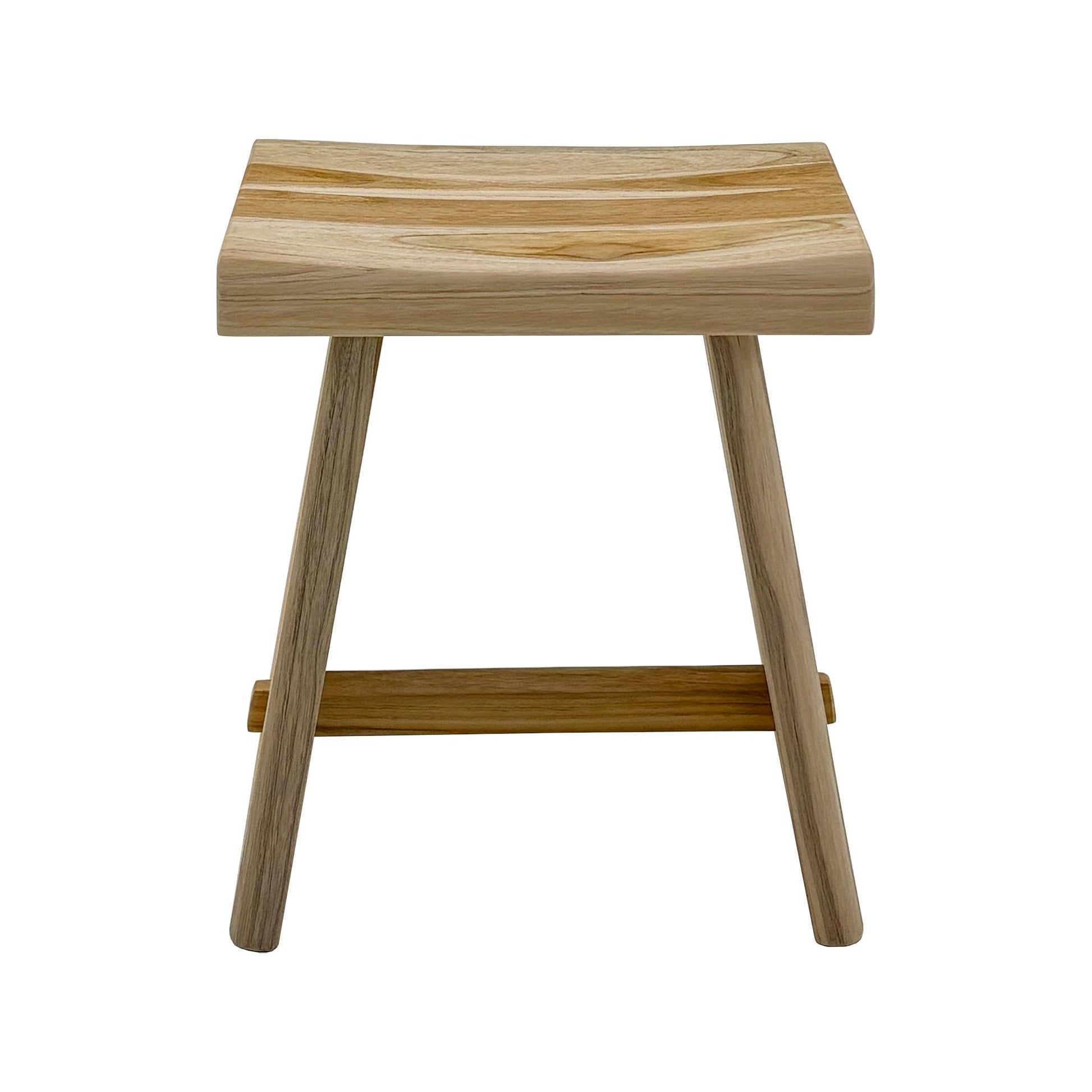 Nordic Teak Natural Teak Shower Stool with Curved Seat & Shelf | Spa-Style Bench for Bath | Shower | SPA | Pool | Patio | Select Grade (Natural Salem) NORDIC STYLE TEAK uk supplements