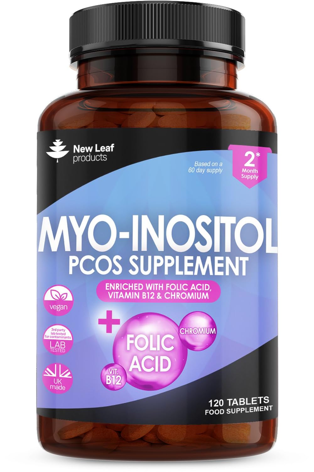 Myo-Inositol PCOS Supplement - Myo Inositol Tablets PCOS Supplement Enriched NEW LEAF PRODUCTS uk supplements