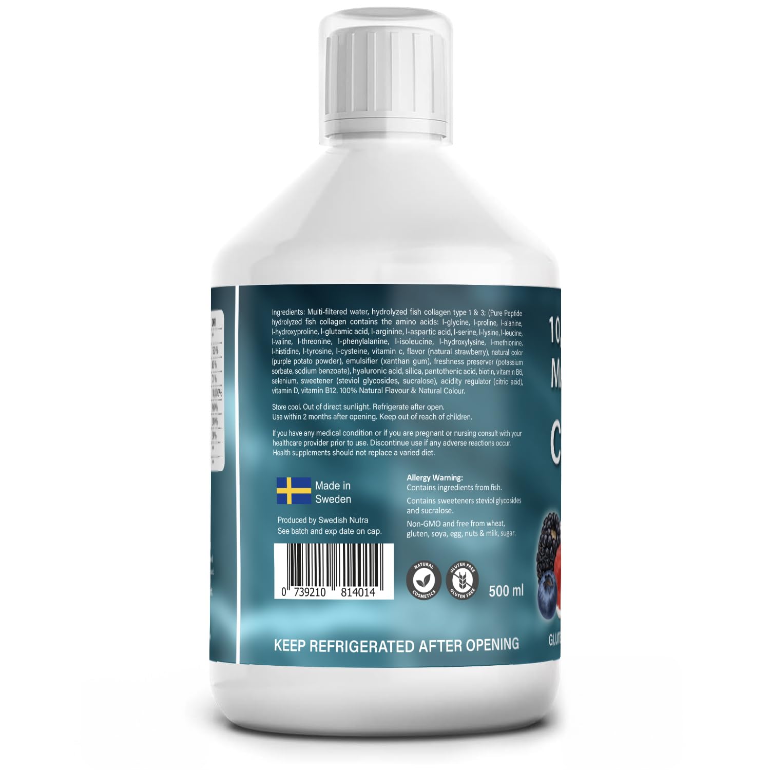 4 Pack Marine Collagen 2.2 Liquid 10000mg Sugar Free Ready to Drink Berry Flavour Best4Group uk supplements
