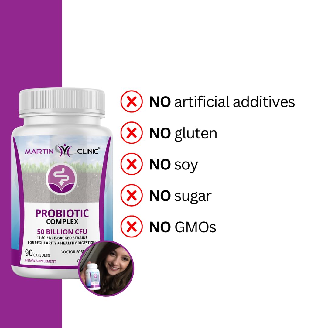 martin clinic Probiotic for Gut Health & Immune Support — Daily Digestive Balance, Bloating Relief & Better Nutrient Absorption — 60 Capsules martin clinic uk supplements