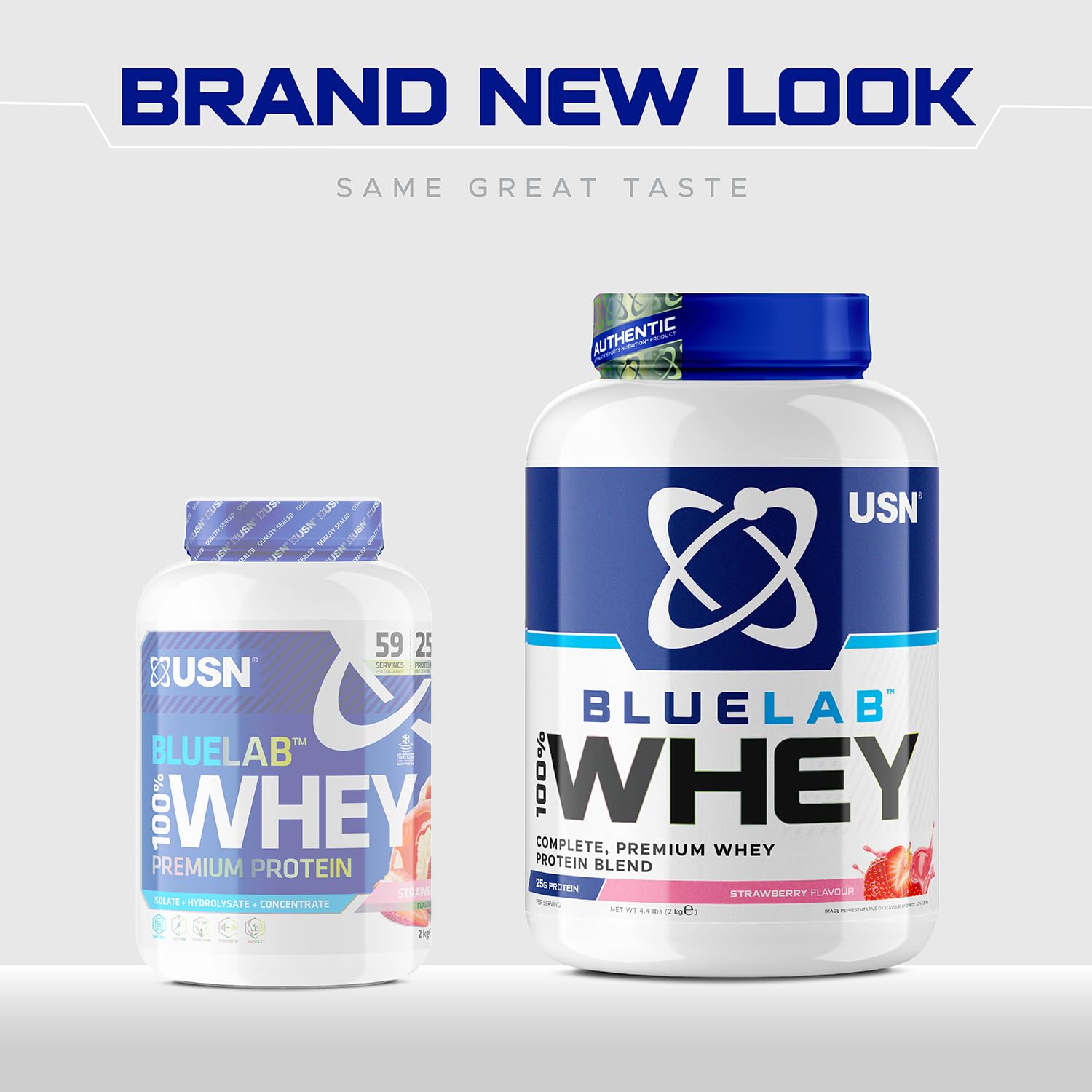 USN Blue Lab Whey Protein Powder: Strawberry - Whey Protein 2kg - Post-Workout - USN uk supplements
