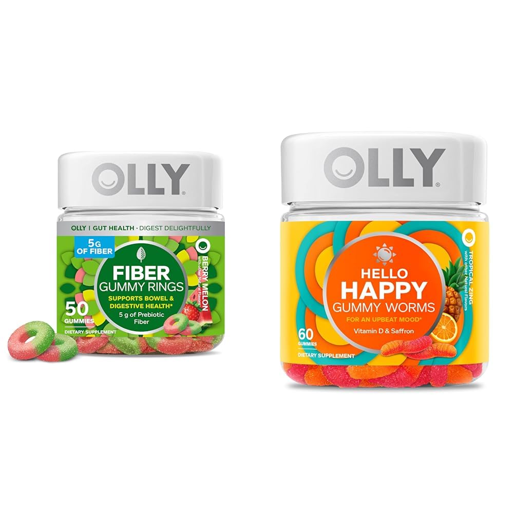 OLLY Fiber Gummy Rings, 5g Prebiotic Fiber, FOS (Fructo-oligosaccharides), Digestive OLLY uk supplements