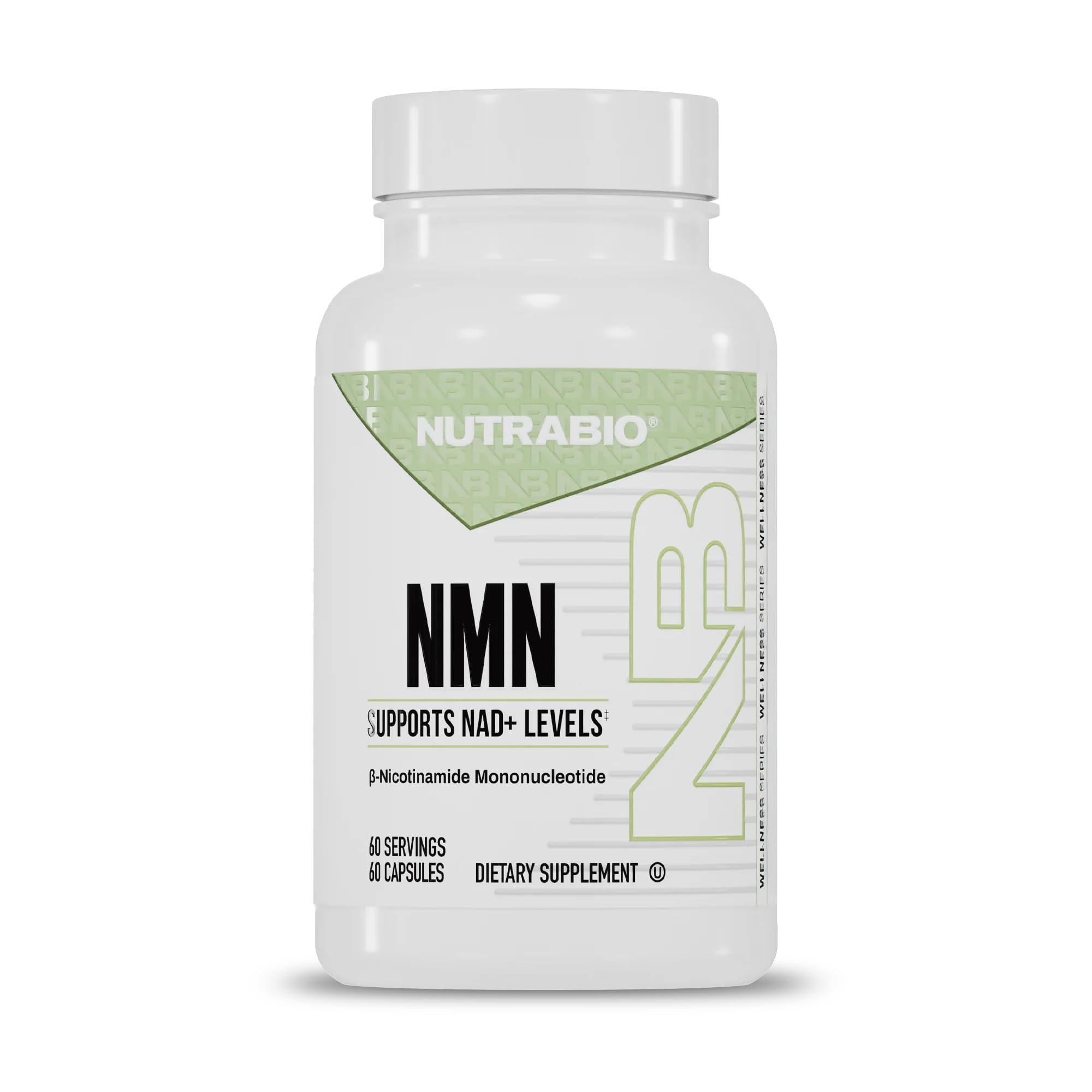 NutraBio NMN - NAD Supplement, Longevity Support, Boost NAD Levels, Increase Cellular Energy, Brain Health, Healthy Aging- 60 Servings- 60 Capsules NutraBio uk supplements