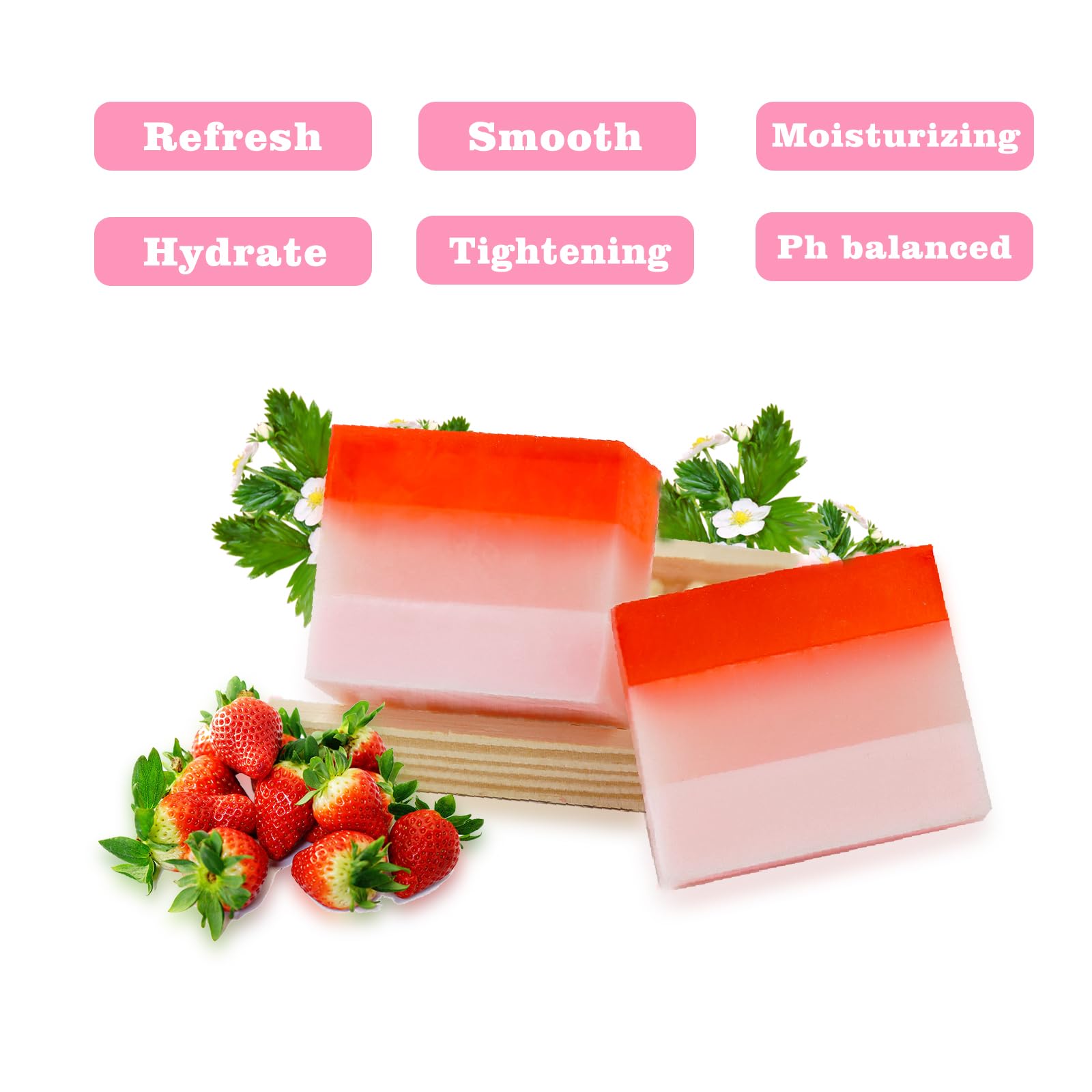 2Pcs Strawberry Yoni Bars and Yoni Oil Set for Feminine Wash, Yoni Wash for Cleanse Vaginal Balance PH tovaginsh uk supplements