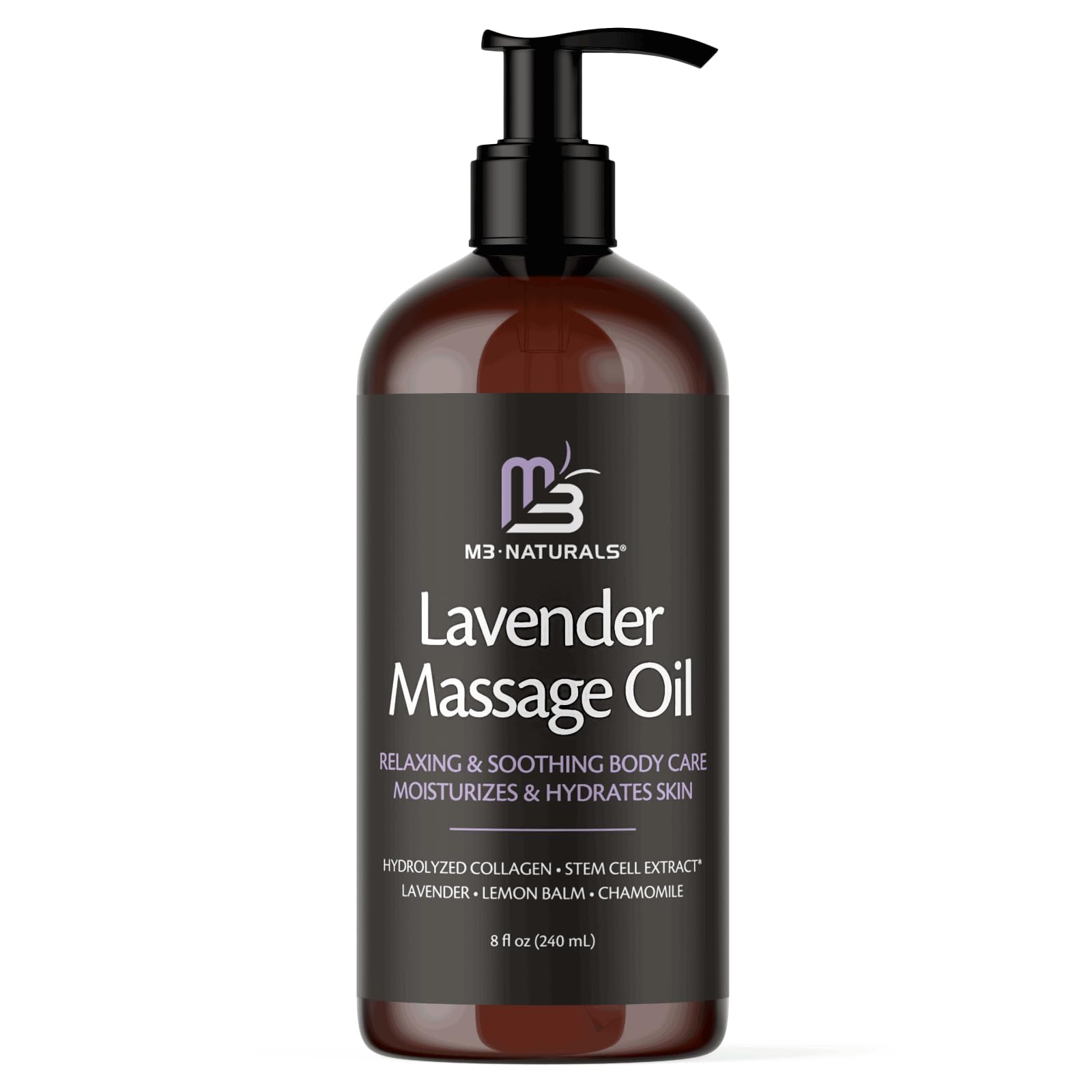 Lavender Massage Oil with Collagen and Stem Cells - Skin Tightening Massage Oil for Mass M3 Naturals uk supplements
