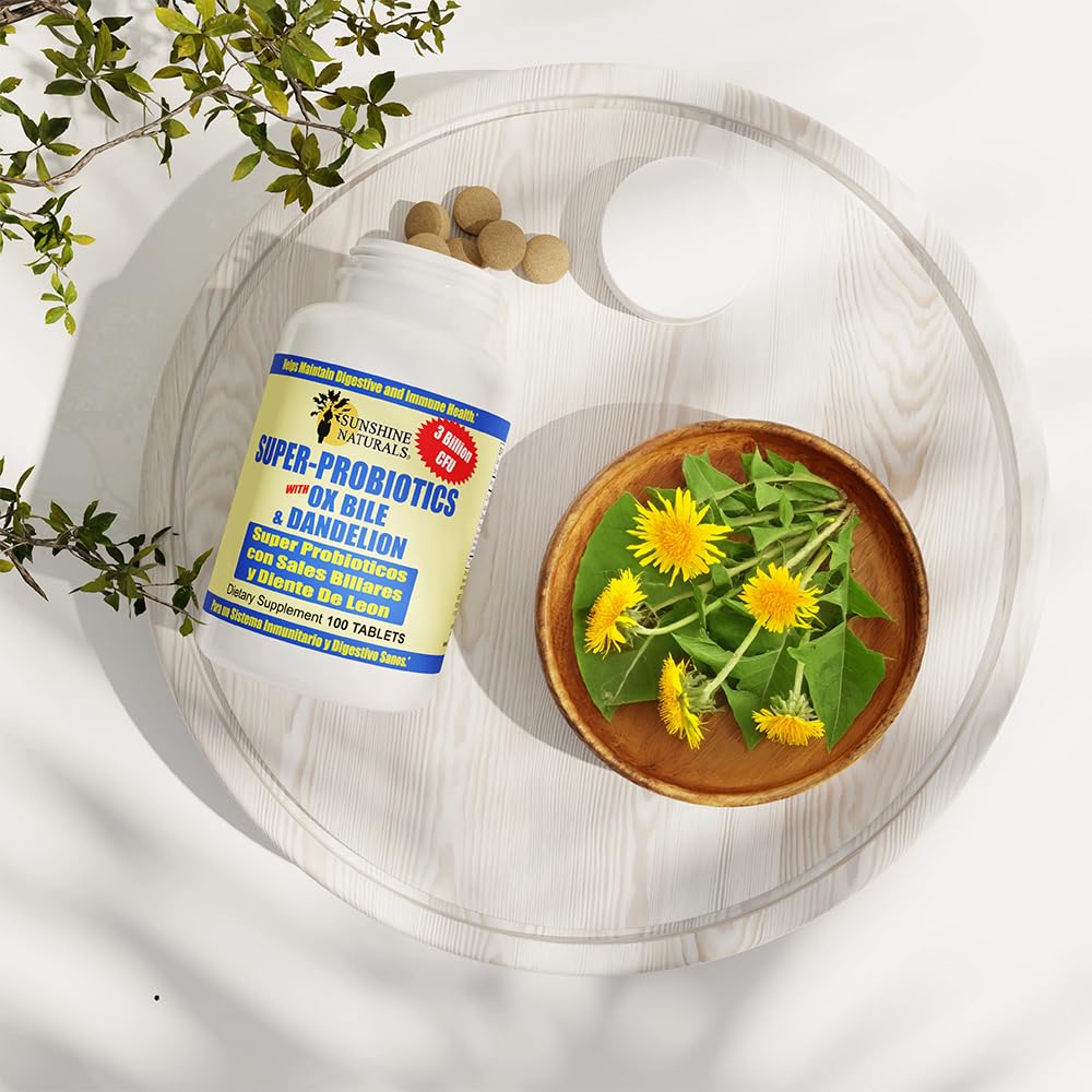 Sunshine Naturals Super Probiotics Supplement. Improves Digestion, Gut Health, Immune System Support, and Healthy Bowel Function. Promotes Healthy Flora. 100 Capsules. Sunshine Naturals uk supplements