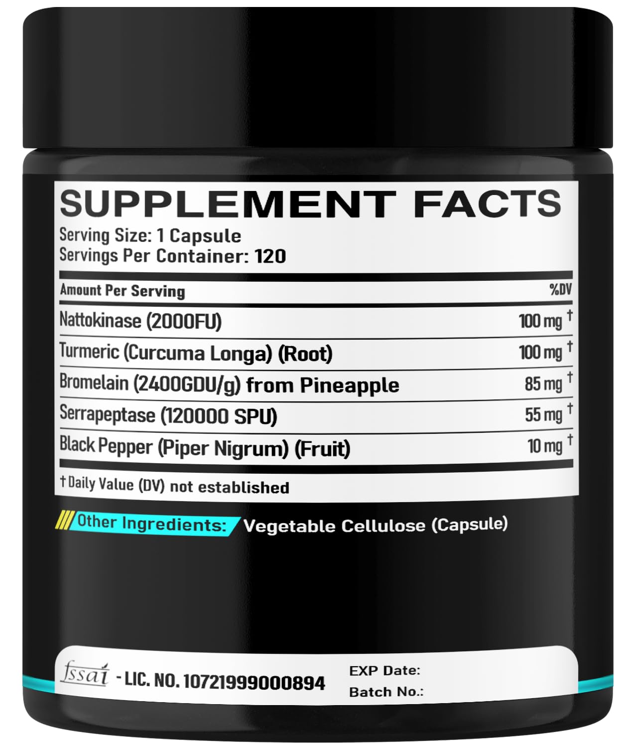DEDICAD 4-in-1 Nattokinase 2000 Fu, Turmeric, Bromelain, Serrapeptase - Spike Protein Detox - Body Balance, Circulation Health & Immune System - 120 Capsules 4-Month Supply DEDICAD uk supplements