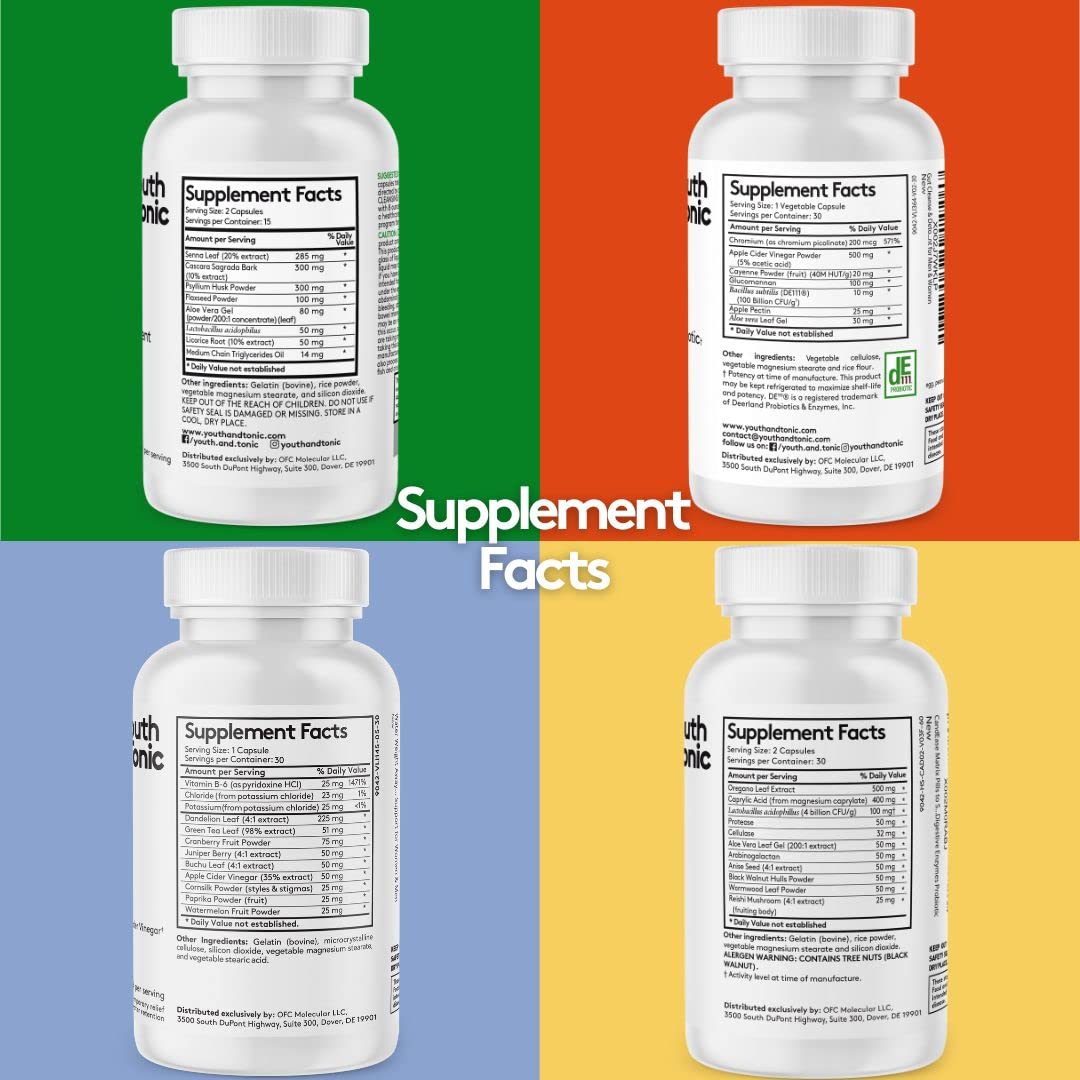 Youth & Tonic Complete Body Detox for Cleanse, Normal Acidity Gut Level and Water Youth & Tonic uk supplements