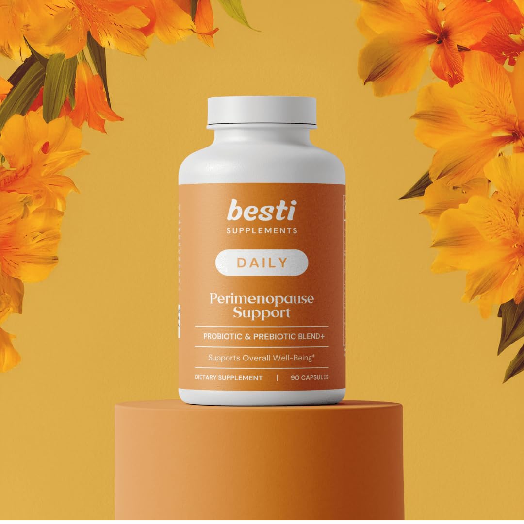Besti Supplements Daily Perimenopause Support – Probiotic & Prebiotic Blend – Supports Overall Well-Being – 90 Capsules Besti uk supplements