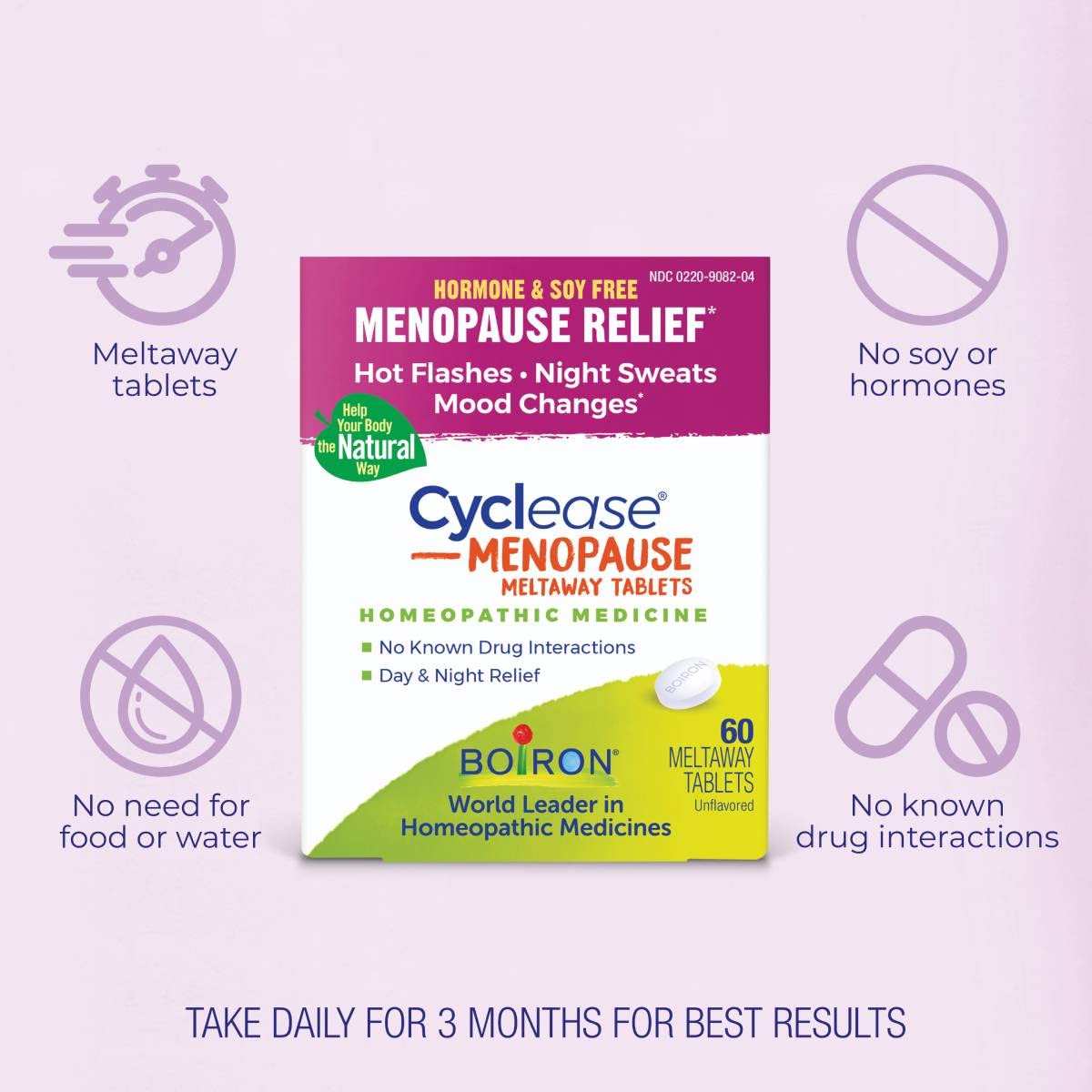 Boiron Cyclease Menopause Tablets for Relief of Hot Flashes, Night Sweats, Irritability, and Mood Swings - 60 Count Boiron uk supplements