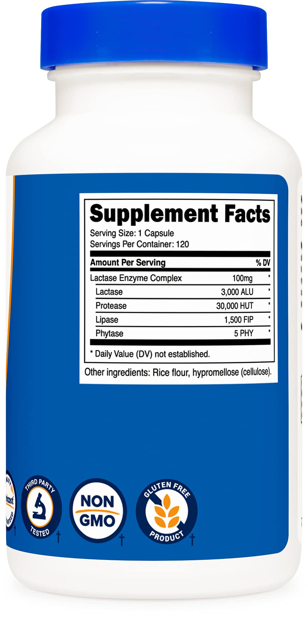 Nutricost Lactase Enzyme Complex 3,000 FCC ALU, 120 Veggie Capsules - Non-GMO Nutricost uk supplements