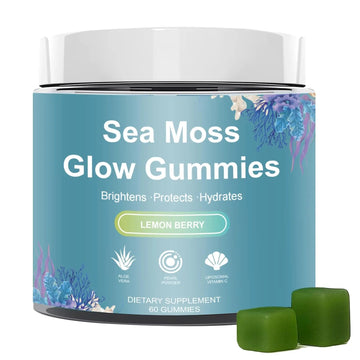 HICFRWE Sea Moss Glow Gummies - Hair Gummies with Vitamin C, Vitamin E, Aloe Vera, Pearl Powder Supports Faster Hair Growth HICFRWE uk supplements