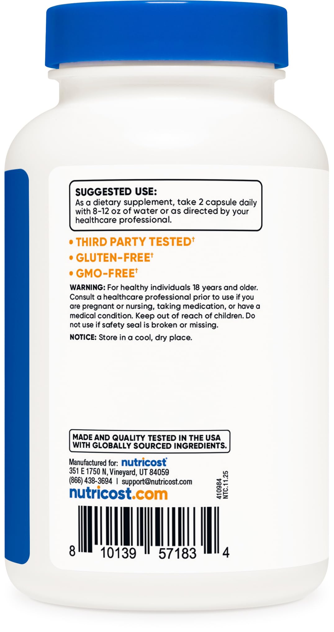 Nutricost Triple Magnesium Complex (300mg, 120 Capsules) - from Di-Magnesium Malate, Bisglycinate and Citrate, 60 Servings Nutricost uk supplements