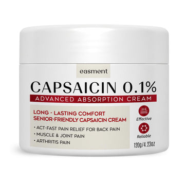 Easment Capsaicin Pain Relief Cream – Topical Arthritis & Muscle Pain Relief for Joint, Nerve & Back Pain – Medicated Pain Cream with Capsaicin 0.1% – Arnica, Aloe & Chamomile, 4.23 Fl Oz Easment uk supplements