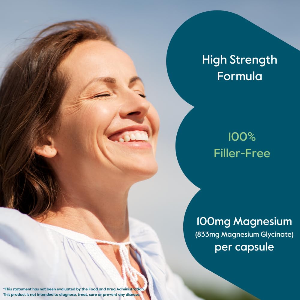 BESTVITE Filler-Free Magnesium Glycinate - 400mg of Magnesium per Serving (240 Veg Caps)- Chelated Bisglycinate for Muscle, Relaxation, Stress & Sleep Support* - For Men & Women - No Stearates - Vegan BESTVITE uk supplements