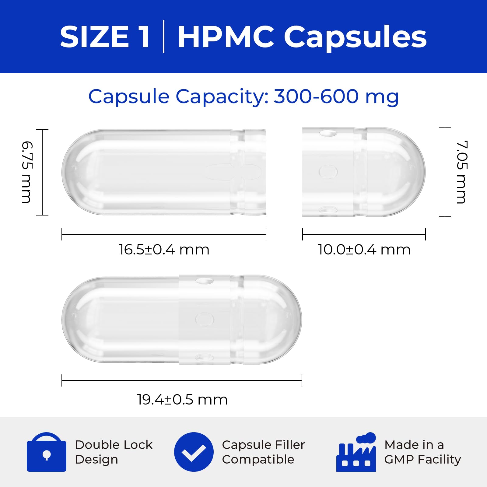 ATLEMISME Empty Vegan Capsules Size 1 - Vegan Capsules Empty (1000 Count) ATLEMISME uk supplements