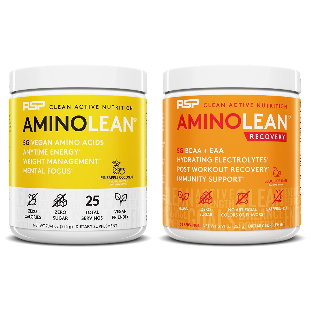 RSP NUTRITION Vegan AminoLean Pre Workout Energy (Pineapple Coconut 25 Servings) RSP NUTRITION uk supplements