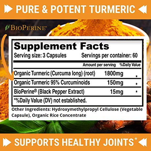 Turmeric Curcumin with BioPerine 1950mg - Natural Joint & Healthy Inflammatory FRESH HEALTHCARE uk supplements