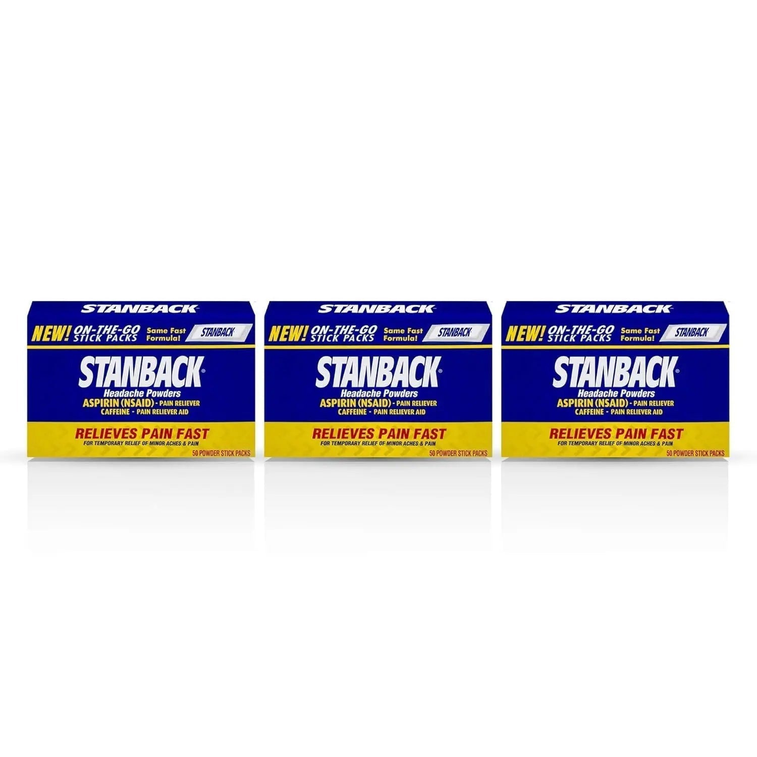 Stanback Headache Powders, Fast Pain Relief with Aspirin (NSAID) and Caffeine, 50 Count (3 Pack) Stanback uk supplements