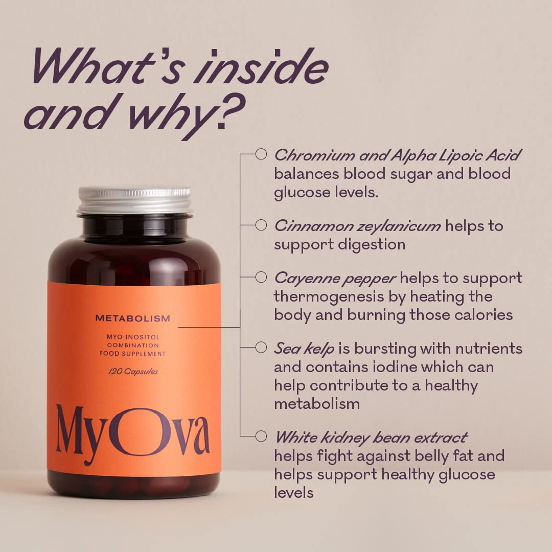 MyOva Metabolism PCOS Supplement - 120 capsules, 30-Day Supply - 2000mg MyOva uk supplements