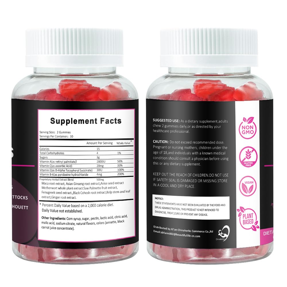 Aromlife BBL Gummies for Women, Pack of 3, Bear Shape Booty Gummies with Herbal Ingredients, BBL Vitamin Gummy with Fenugreek, Asian Ginseng, Motherwort, Saw Palmetto, Anise Seed & Vitamin C Aromlife uk supplements