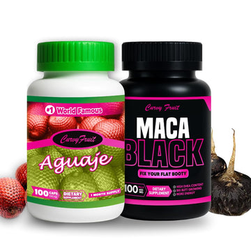 Maximum Booty Growth – Aguaje + Black Maca Pills for Women – Glute Volume Enhancer - Black Curvy Pack Curvy Fruit uk supplements
