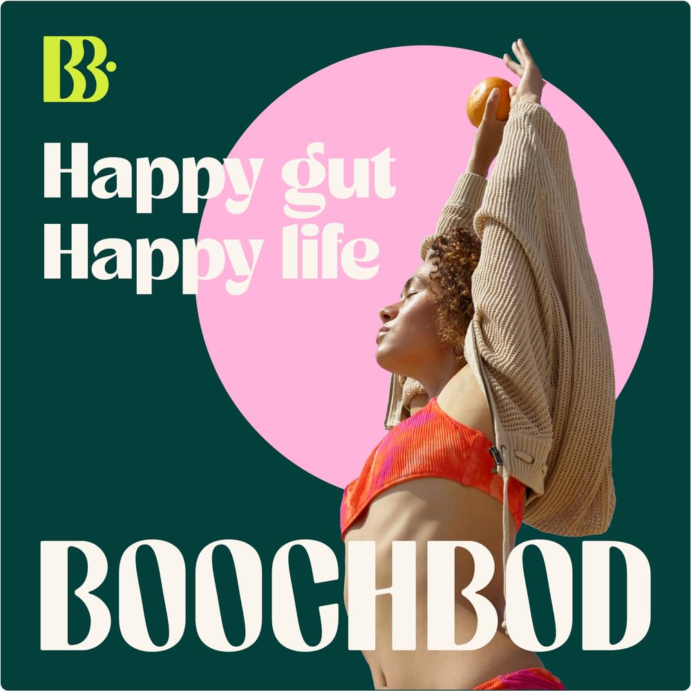 BoochBod - Probiotic Kombucha Gummy - Prebiotics, Probiotics, Postbiotics, Fiber Supplement, Slippery Elm, Dandelion Root, MCT Oil, for Bloating, Gut Health - Probiotics for Women and Men BoochBod uk supplements