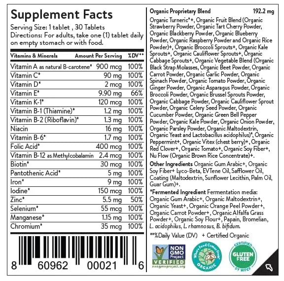 Movita Women’s Daily Multivitamin - Organic Fermented Whole Foods for Enhanced Energy, Immunity & Vitality - Vegan Movita uk supplements