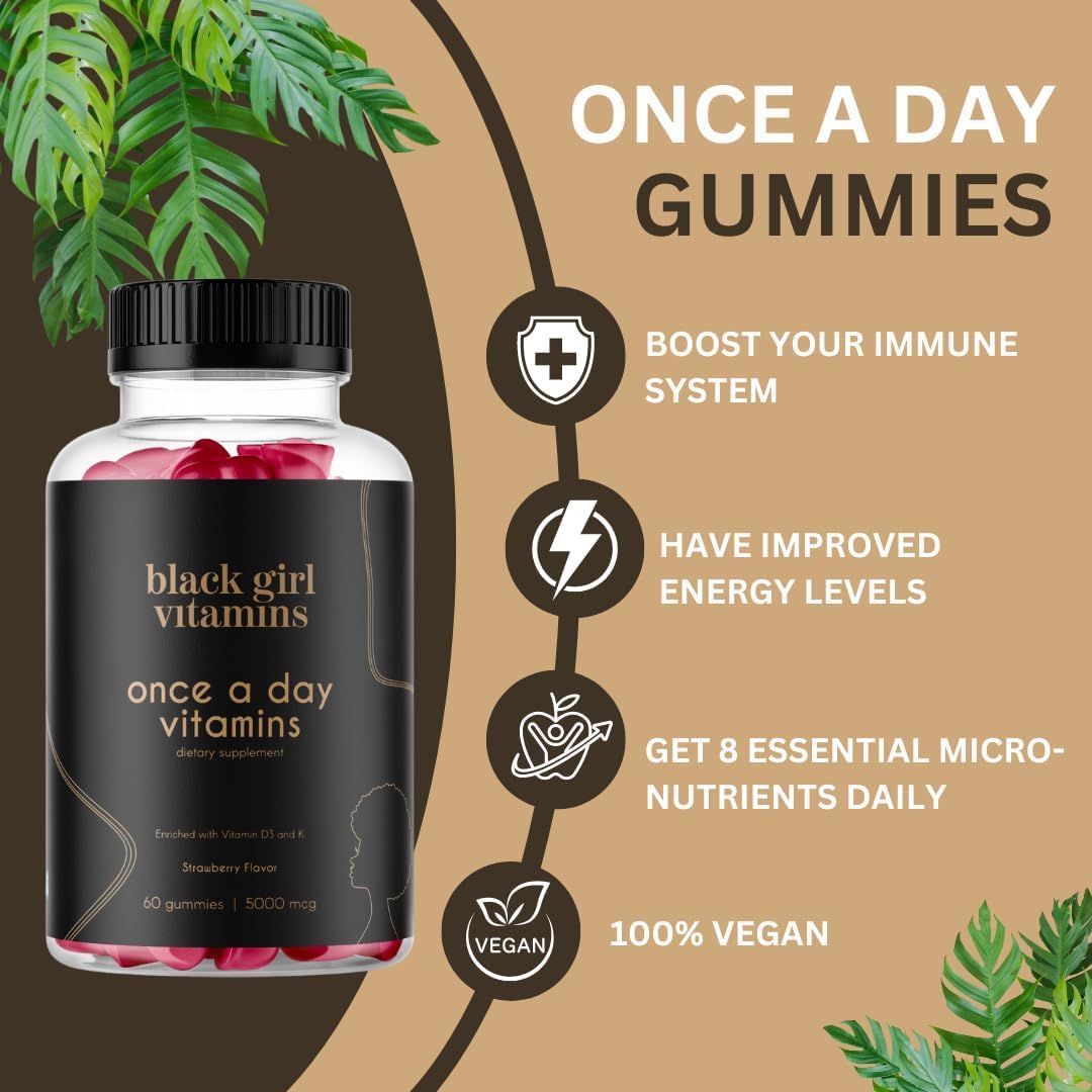 Black Girl Vitamins Complete Wellness Essentials - 30-Day Bundle with D3 Gummies, Probiotics, Hair-Skin-Nails + Sea Moss - 8 Key Nutrients for Immune, Skin & Energy Support Black Girl Vitamins uk supplements