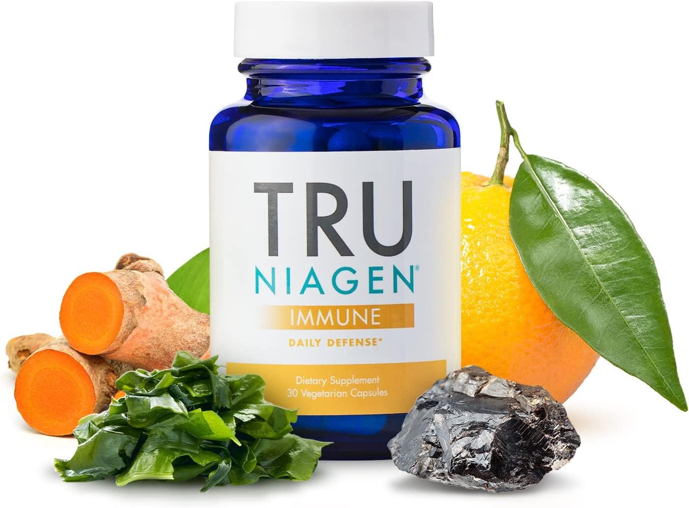 TRU NIAGEN Immune Support Supplement - Daily Defense - Vitamin C from Fermentation, Vegan Vitamin D3 2000 IU, Zinc, Plus Theracurmin (Curcumin) + Multi Award-Winning NAD Boosting Niagen 150mg 30ct TRU NIAGEN uk supplements