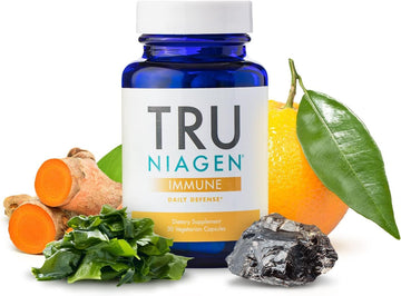 TRU NIAGEN Immune Support Supplement - Daily Defense - Vitamin C from Fermentation, Vegan Vitamin D3 2000 IU, Zinc, Plus Theracurmin (Curcumin) + Multi Award-Winning NAD Boosting Niagen 150mg 30ct TRU NIAGEN uk supplements