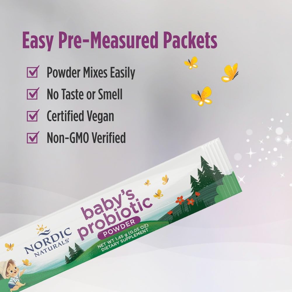 Nordic Naturals Baby’s Nordic Flora Probiotic Powder, Unflavored - 30 Packets - 4 Billion CFU - Digestive Health & Immune Support for Babies & Toddlers (6 Months to 3 Years) - 30 Servings Nordic Naturals uk supplements