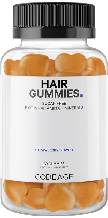 Codeage Hair Gummies, Biotin 5000 mcg, Sugar Free Growth Gummy Vitamins A, C, B6, B12, D3, Zinc, Inositol Supplement Codeage uk supplements