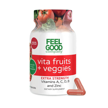 FeelGood Superfoods 1000mg Immune Support Capsules Made with 25 Organic Fruits and Vegetables, Strong Immunity Boosters with Vitamins A, C, D3, and Zinc, 60 Count FeelGood Superfoods uk supplements