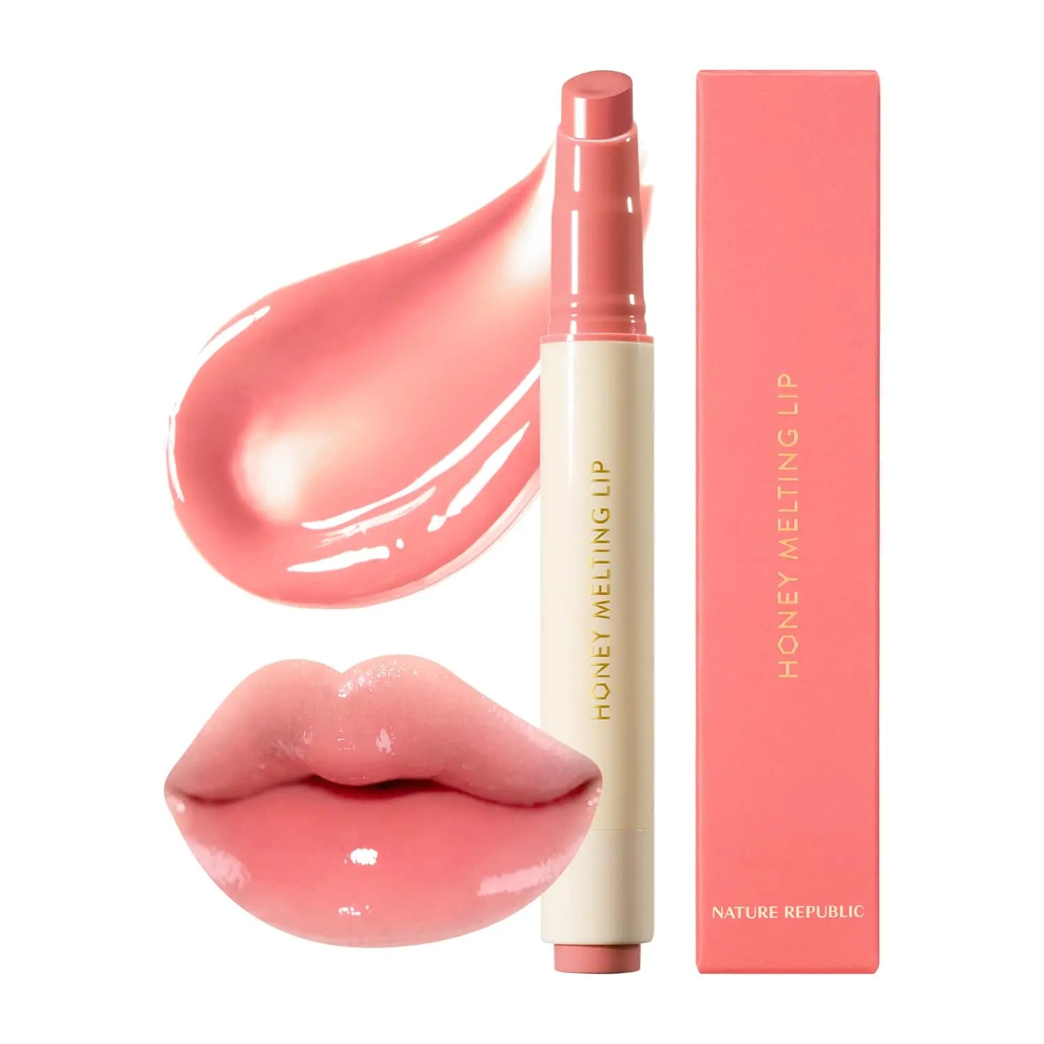 Nature Republic HONEY MELTING LIP (02 FIG) SOFT LIP STICK, Hydrating Gloss, Moisturizing balms, Sheer tint, Shine & Nude, Glowy Finish, korean make up Nature Republic uk supplements