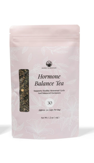 Remedy & Restore Herbal Tea for Hormone Balance - Natural Menstrual Cycle Support, Spearmint Flavor, Loose Leaves, 1 Count Remedy & Restore uk supplements