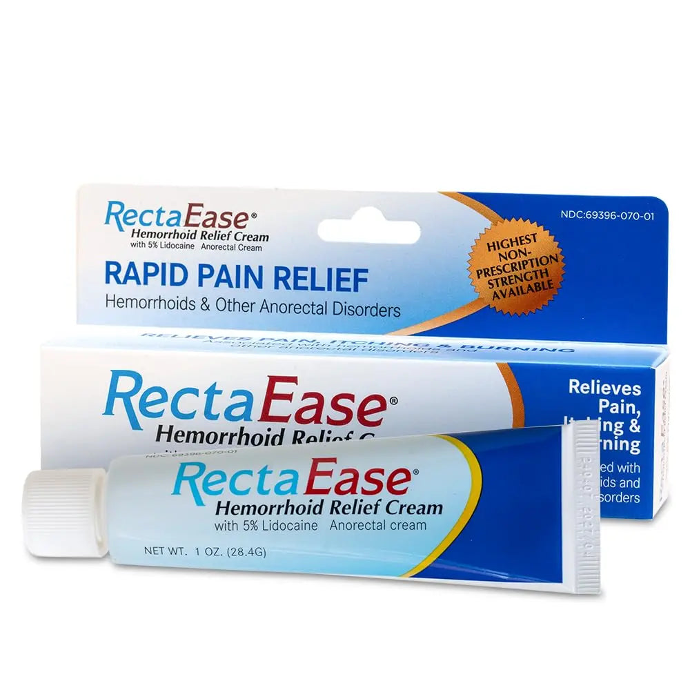 RectaEase 5% Lidocaine Hemorrhoid Topical Relief Cream, Rapid Numbing for Itching & Burning, Extra Strength Anorectal Treatment for Sensitive Areas, Advanced Formula for Fast Soothing Care, 1 oz Tube RectaEase uk supplements