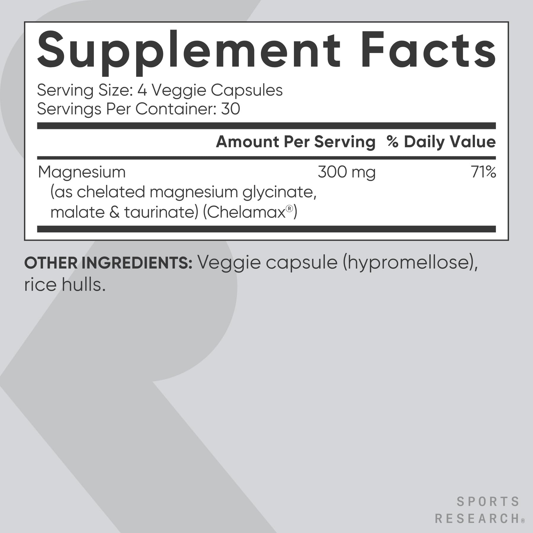 Sports Research® Chelated Triple Magnesium Complex with Glycinate, Taurinate & Malate (Chelamax®) for Enhanced Bioavailability* - 300 mg per Serving, Non-GMO, Certified Vegan, 120 Veggie Capsules Sports Research uk supplements