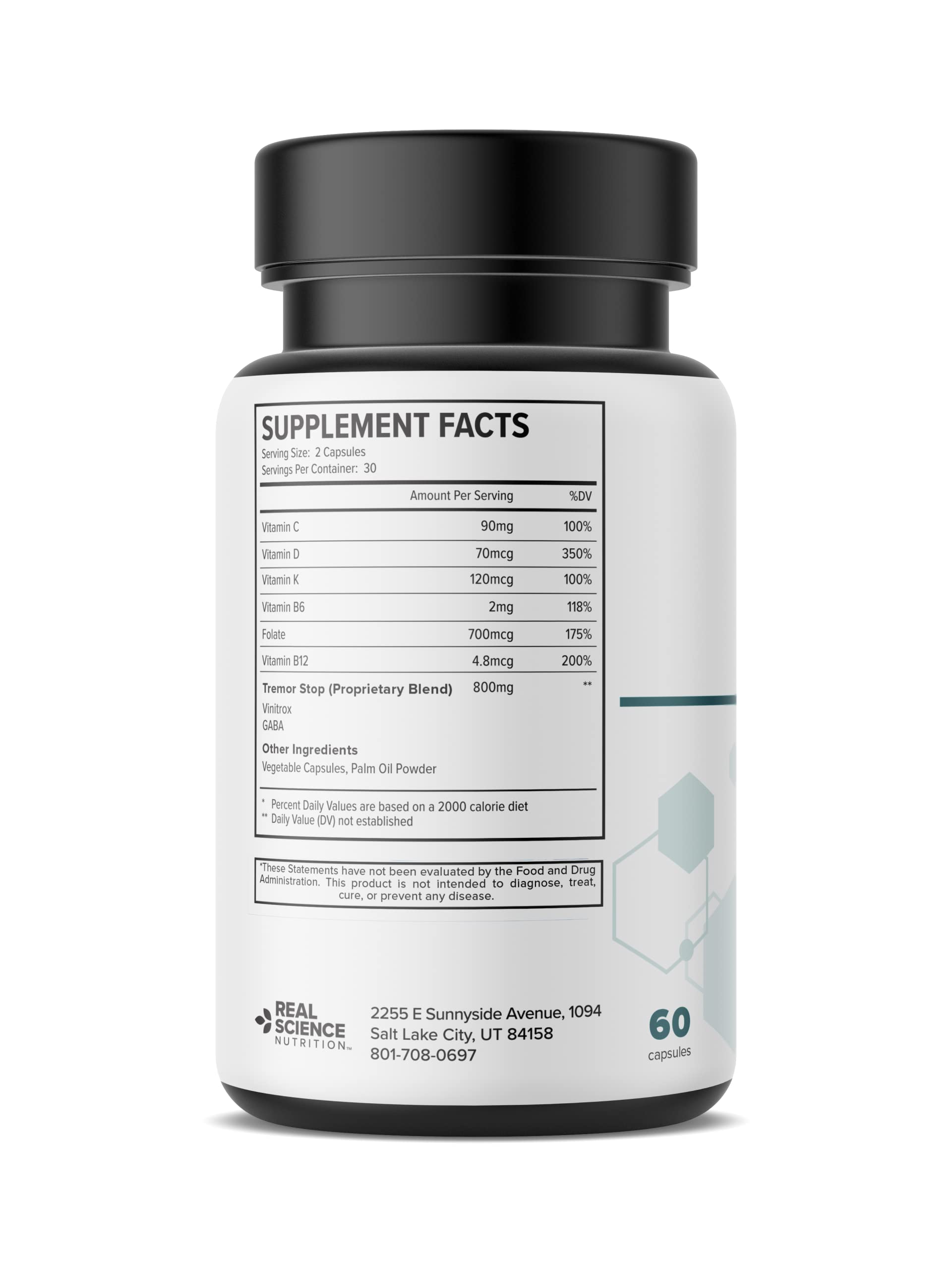Real Science Tardivex All Natural Nerve Support Supplement for Neurological Balance - Includes Vinitrox, GABA & Essential Vitamins for Controlled Movement & Coordination - Made in USA, 60 Caps Real Science Nutrition uk supplements