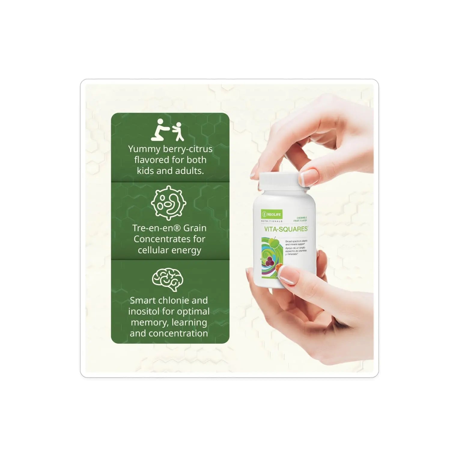 NeoLife Vita-Squares - Chewable Multivitamin for Kids, 18 Essential Vitamins & Minerals, Iron, Zinc, Vitamin D3, B-Complex NeoLife uk supplements