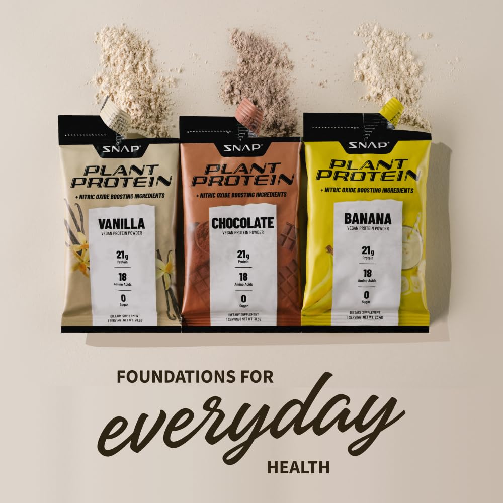 Snap Supplements 100% Plant Based Protein Powder Stick Packs with Nitric Oxide Booster Snap Supplements uk supplements