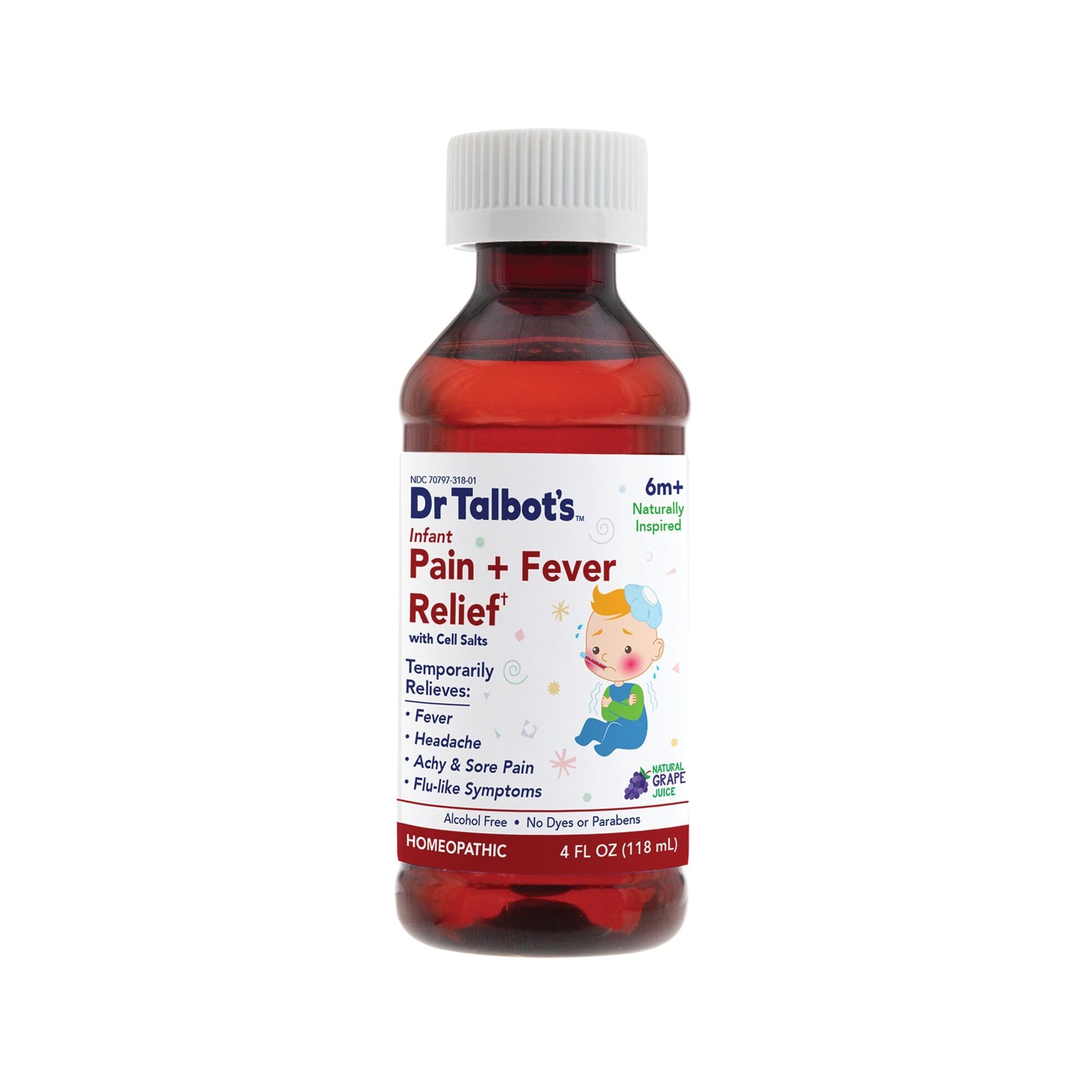 Dr. Talbot's Infant Pain and Fever Relief Liquid Medicine - 4 fl oz - 6+ Months - Grape Juice Flavor - No Alcohol, Dyes, or Parabens - Baby Essentials Dr. Talbot's uk supplements