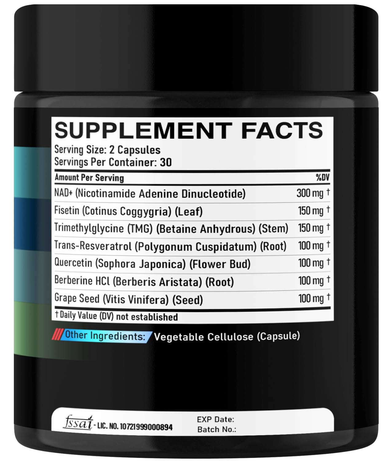 DEDICAD NAD.+ Supplement - Combined to Resveratrol, Quercetin, Berberine, Fisetin, TMG and Grape Seed - 60 Capsules DEDICAD uk supplements