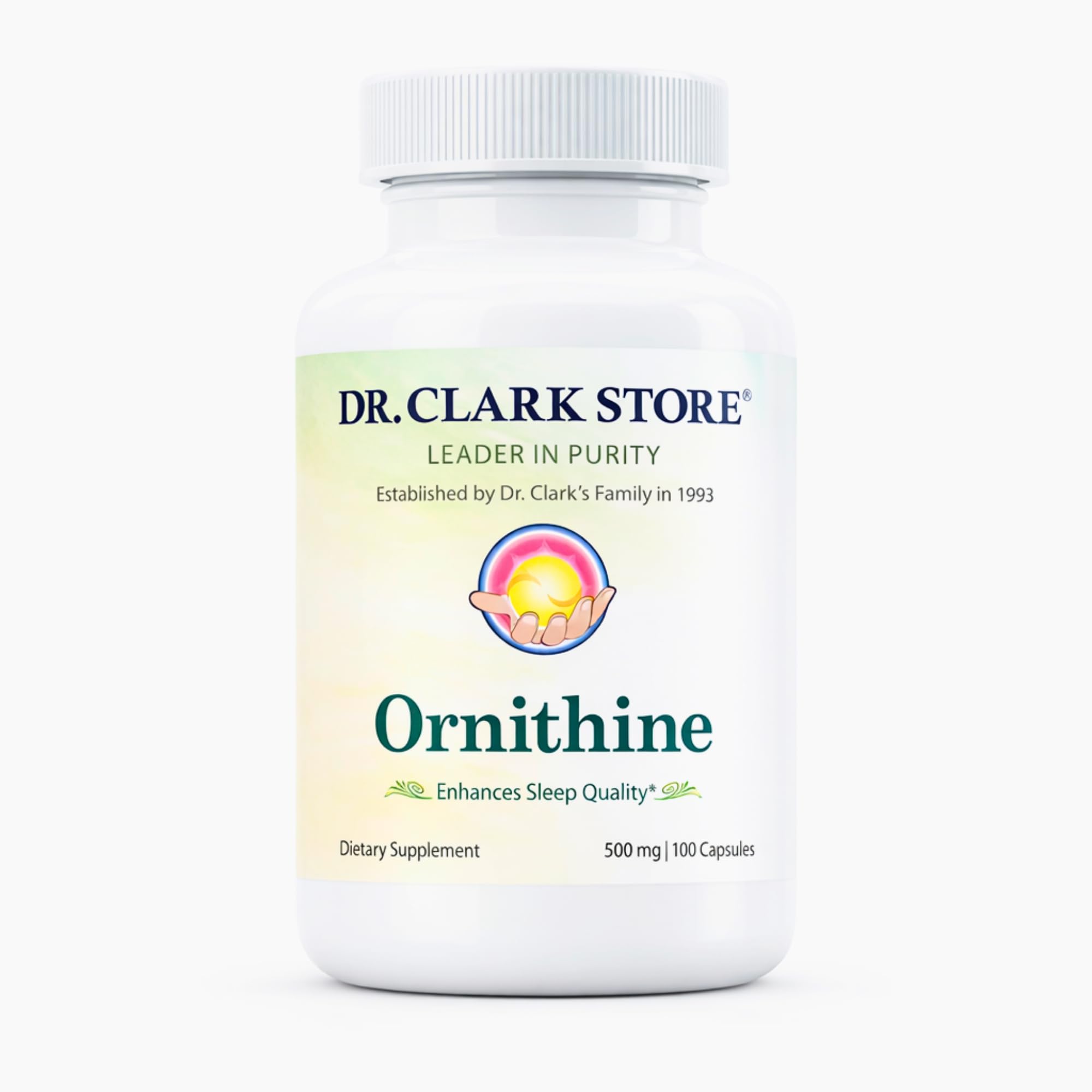Dr Clark Ornithine Dietary Supplement - Gluten Free, Natural Sleep Aid, Promotes Protein Metabolism, Cleansing and Detoxification, 500mg, 100 Gelatin Capsules Dr Clark Store uk supplements