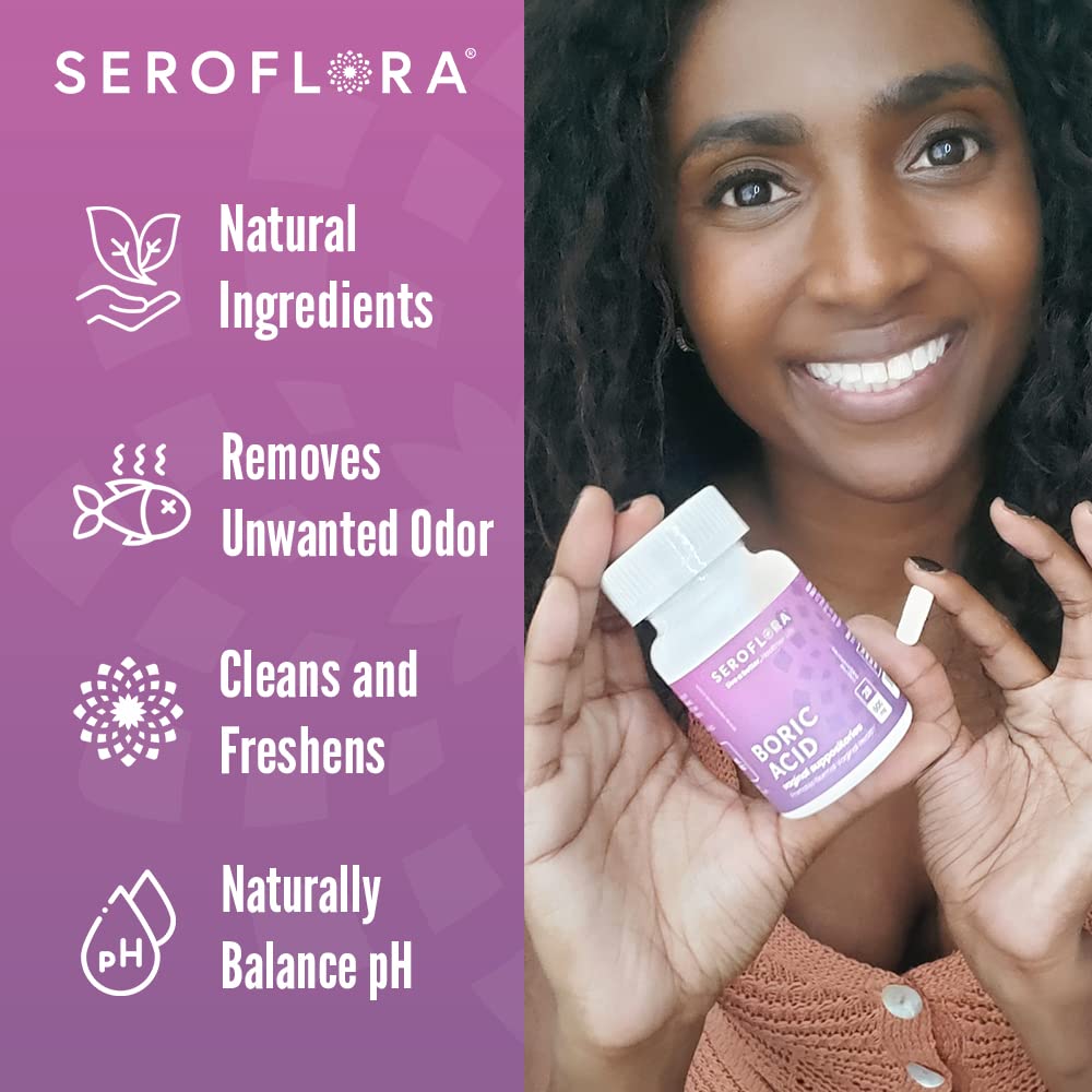 Seroflora Boric Acid Vaginal Suppositories - Promotes Vaginal pH Balance and Odor Control Seroflora uk supplements